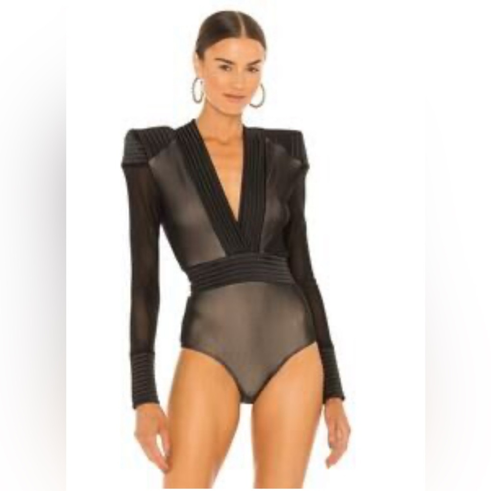 Zhivago Black Ribbed Long Sleeve Bodysuit